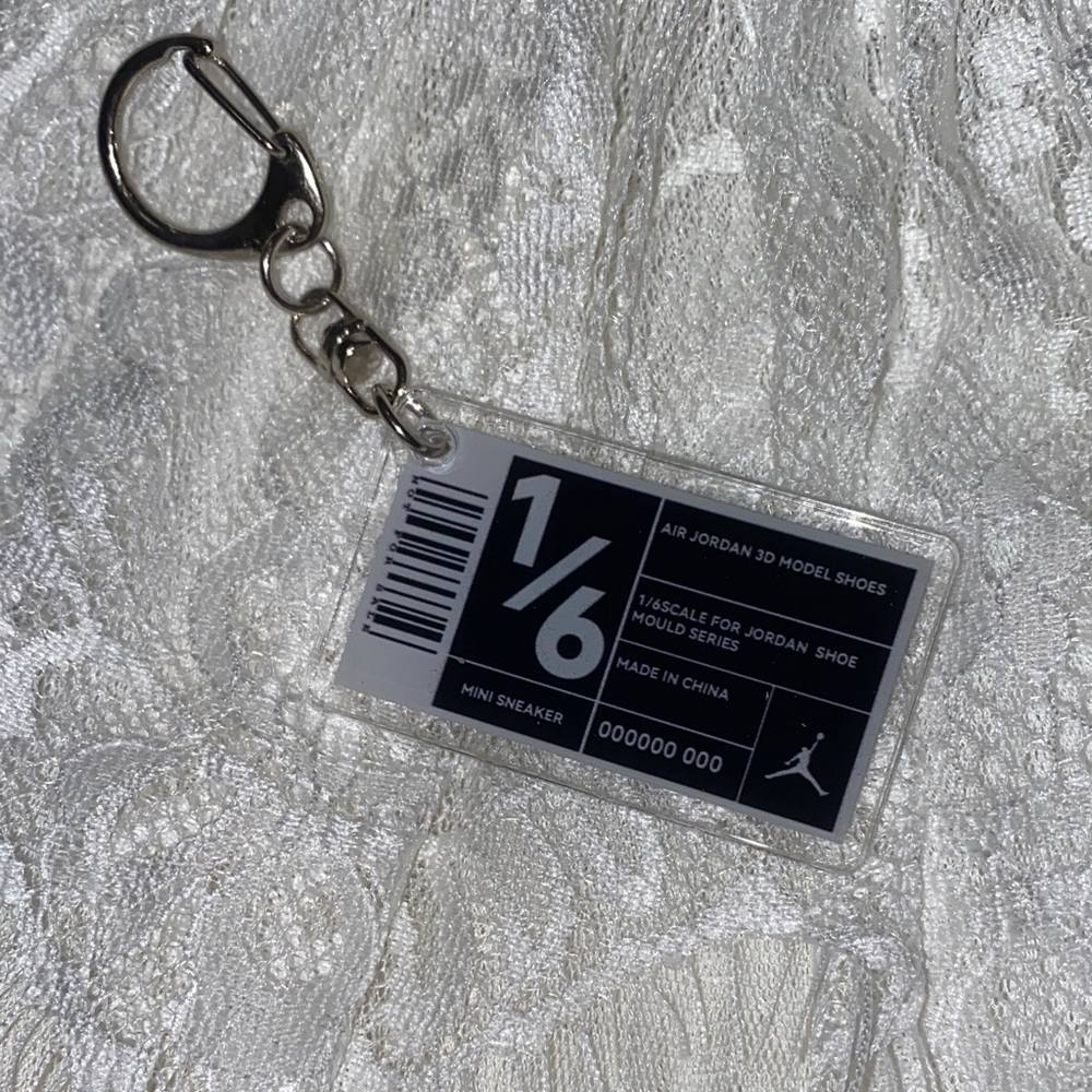 Mini Resin Keychain | 1/6 Scale Jordan-Inspired Shoe Box Label